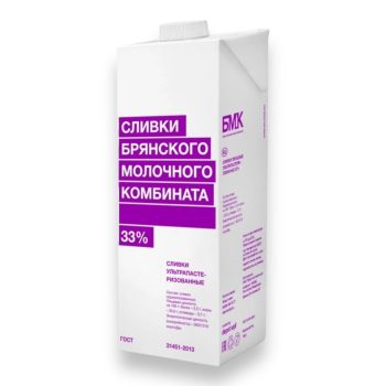 Сливки "БМК" для взбивания натуральные 33% 1000мл