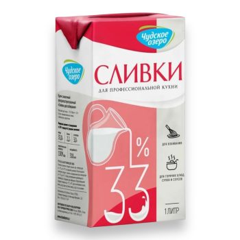 Сливки "Чудское Озеро" для взбивания натуральные 33% 1000мл