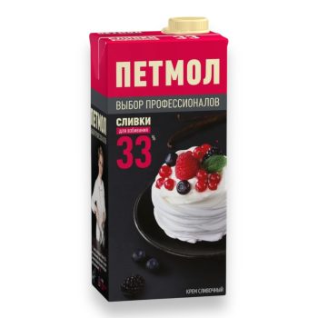 Сливки "Петмол" для взбивания 33% 1000гр