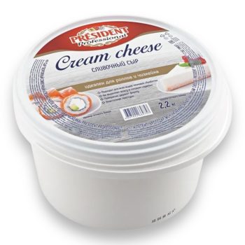 Сыр творожный "Сream cheese Президент" 65% 2.2кг