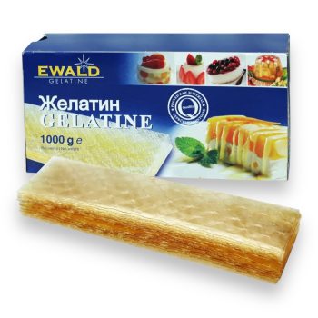 Желатин листовой "Valde", говяжий 180 блюм, 100гр