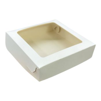 Коробка 12*12*3 с окном Белая