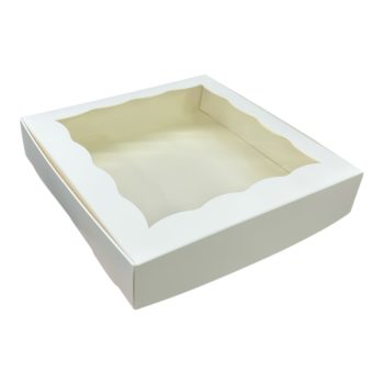Коробка Белая с фигурным окном 20*20*4