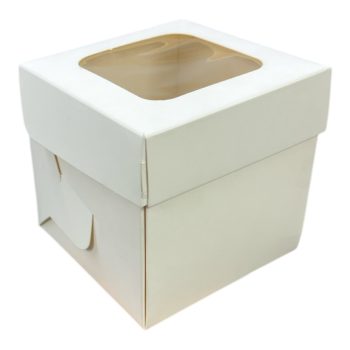 Коробка для пироженного с откидным боком 11*11*11см
