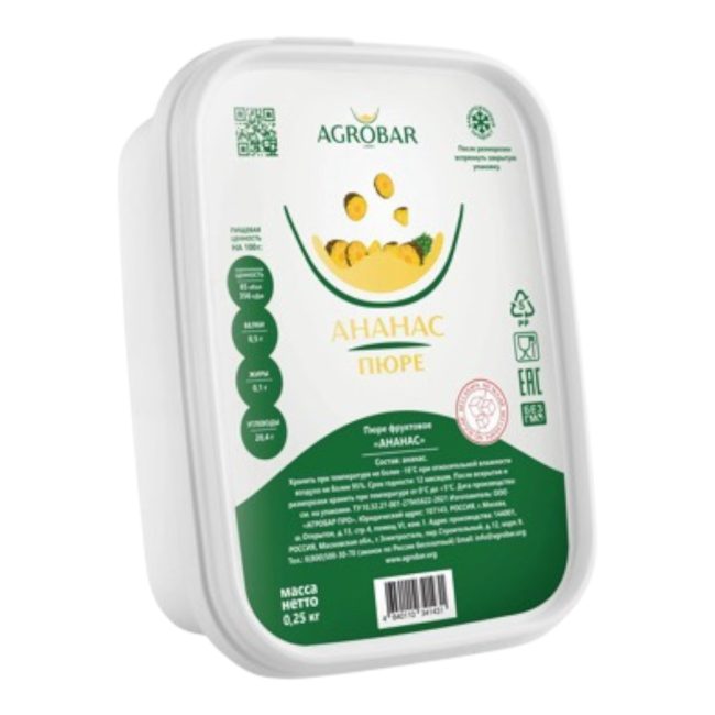 Пюре "Agrobar" АНАНАС 250гр