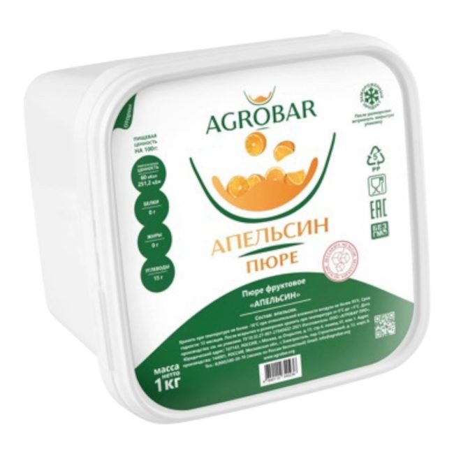 Пюре "Agrobar" АПЕЛЬСИН 1кг