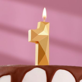 Свеча цифра "1" Алмаз ЗОЛОТО, 7.5см