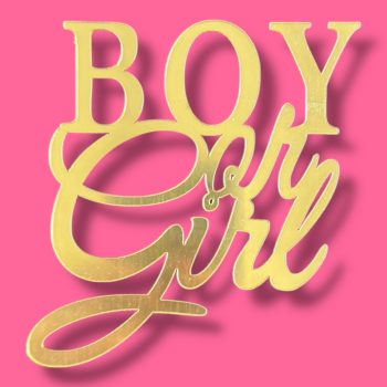 Топпер боковой "Boy or Girl" золотой