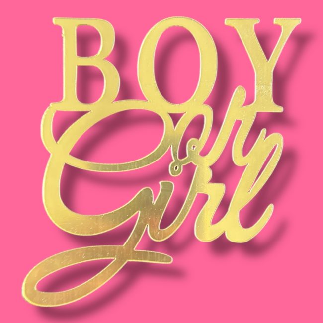 Топпер боковой "Boy or Girl" золотой