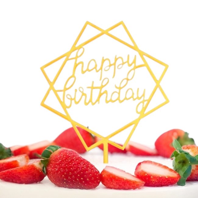 Топпер "HAPPY BIRTHDAY" квадрат, золото