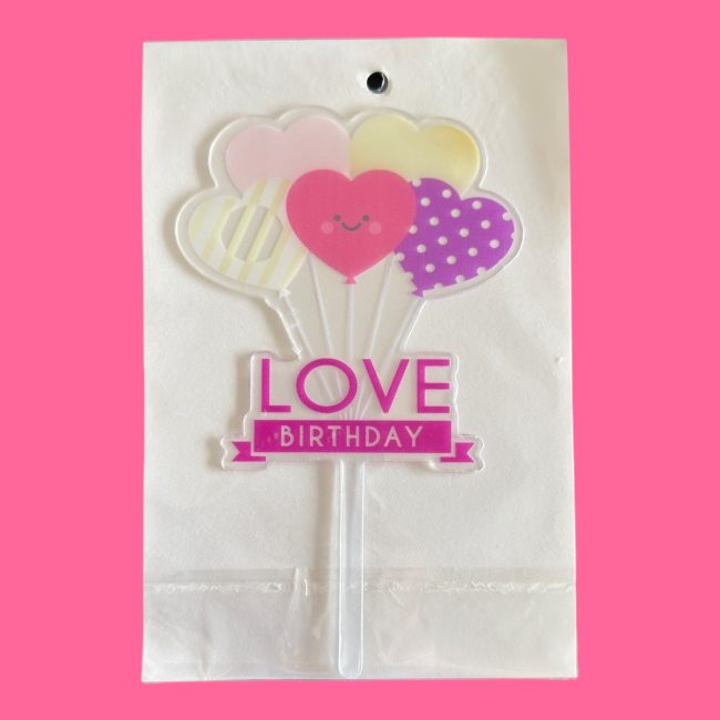 Топпер "LOVE BIRTHDAY" прозрачный