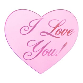 Декор акриловый «I Love You» розовое