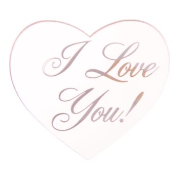 Декор акриловый «I Love You» розовое золото