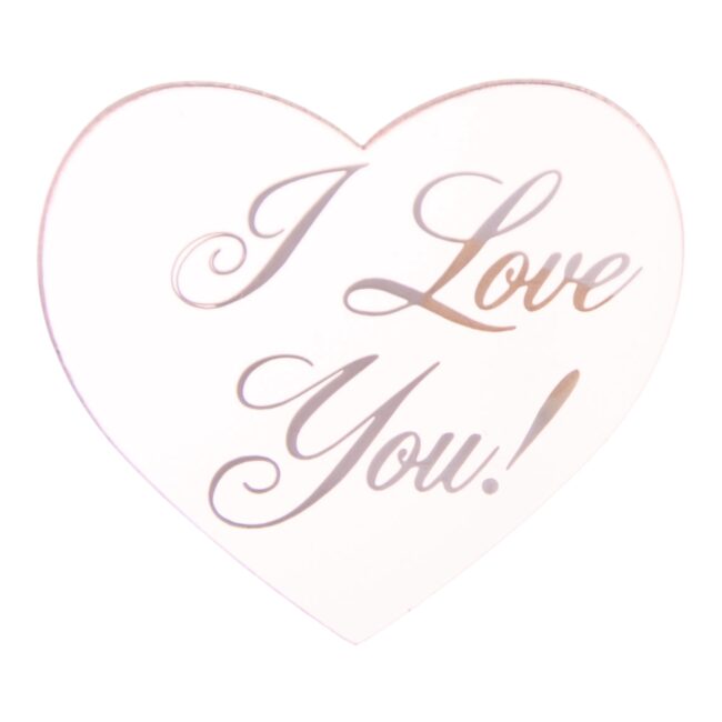 Декор акриловый «I Love You» розовое золото