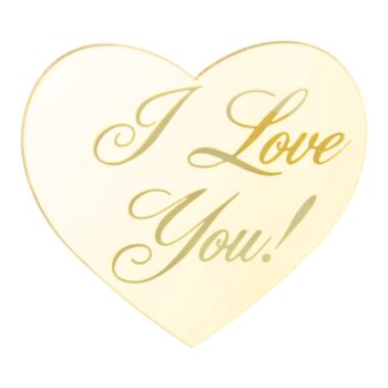 Декор акриловый «I Love You» золото